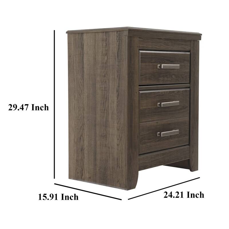 Rye Nightstand with 2 Drawers, Modern Classic Laminate Dark Brown