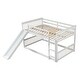 preview thumbnail 15 of 16, Full over Full Bunk Bed with Slide and Ladder in Grey, Easy Assembly