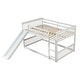 preview thumbnail 7 of 18, Full over Full Bunk Bed with Slide and Ladder in White Color, Easy Assembly