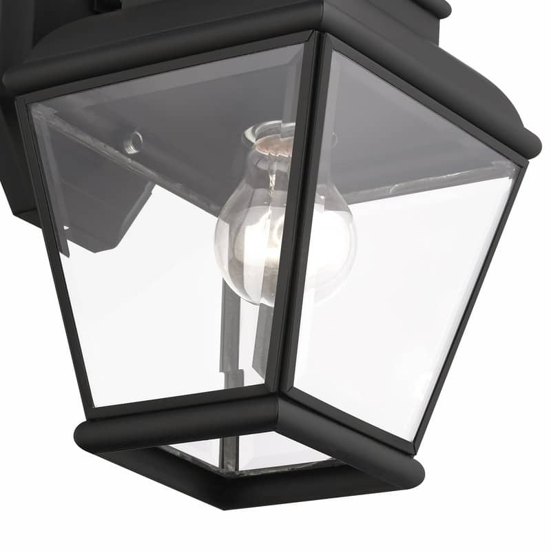 Livex Lighting 1-Light Black Outdoor Wall Lantern, 2590-04 - 6.5"W x 15.5"H x 8"D