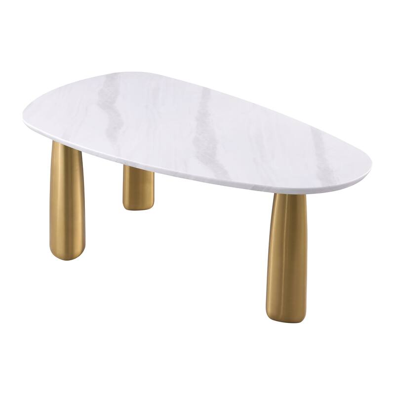 Furniture of America Luvien Modern 5-Piece White Sintered Stone Top Oval Dining Table Set