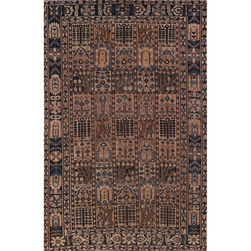 Garden Design Bakhtiari Persian Antique Area Rug Handmade Wool Carpet - 6'8" x 9'10"