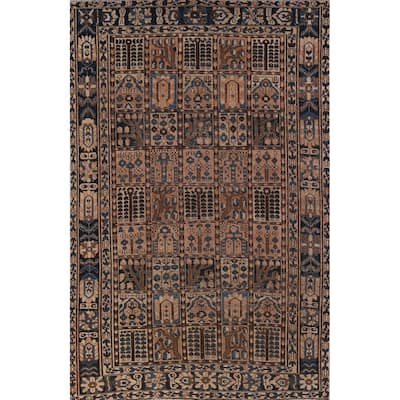 Garden Design Bakhtiari Persian Antique Area Rug Handmade Wool Carpet - 6'8" x 9'10"