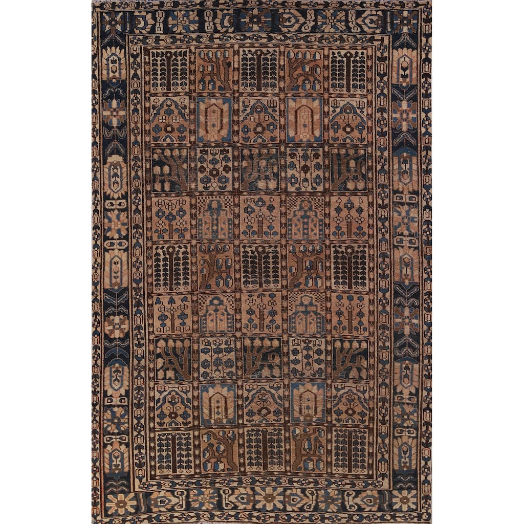 Garden Design Bakhtiari Persian Antique Area Rug Handmade Wool Carpet - 6'8" x 9'10"