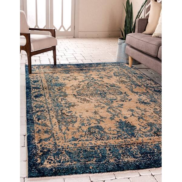 Shop Copper Grove Jermuk Blue And Tan Area Rug On Sale Overstock 27103889