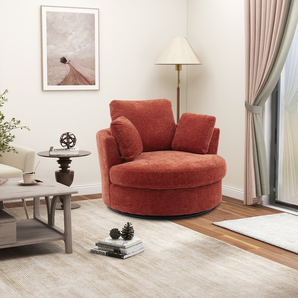 Red outlet barrel sofa