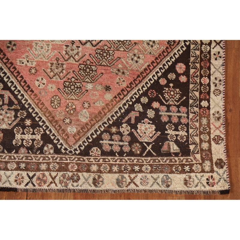 Vegetable Dye Shiraz Persian Antique Area Rug Hand-knotted Wool Carpet - 4'10"x 7'7"