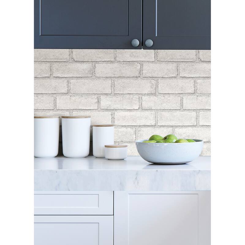 Scott Living District Brick White Self Adhesive Wallpaper