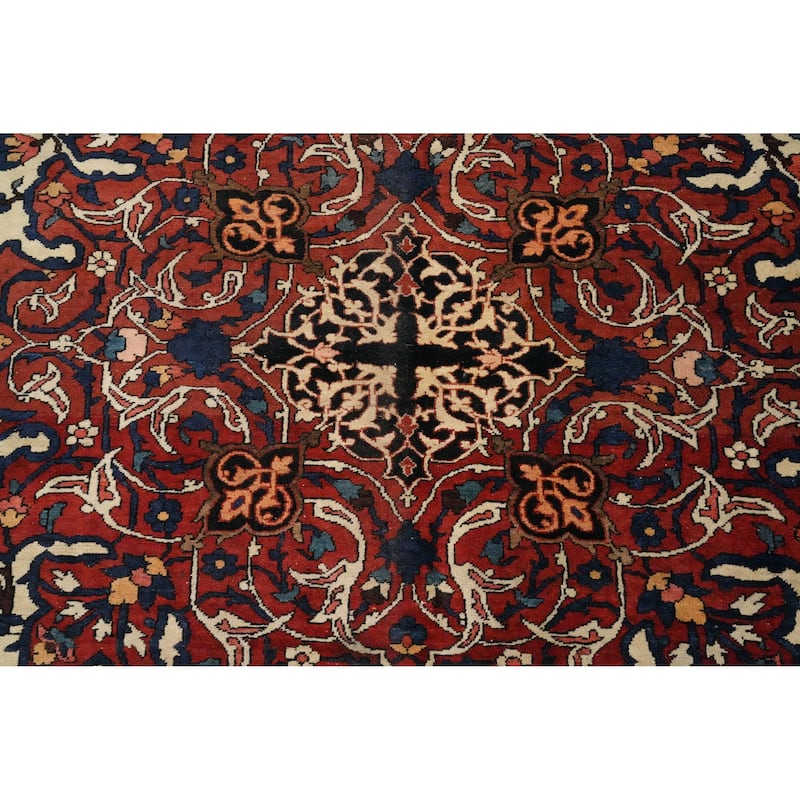Hand Knotted Oriental 100% Wool Carpet Traditional Floral Beige & Ivories Bakhtiari Area Rug - 14' 7'' X 10' 5''