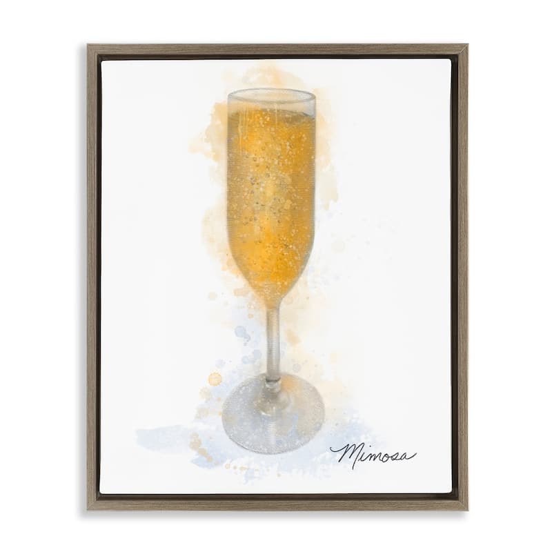 Stupell Gleaming Mimosa Glass Framed Floater Canvas Wall Art Design By Matthew Piotrowicz - 25 x 31 - Brown