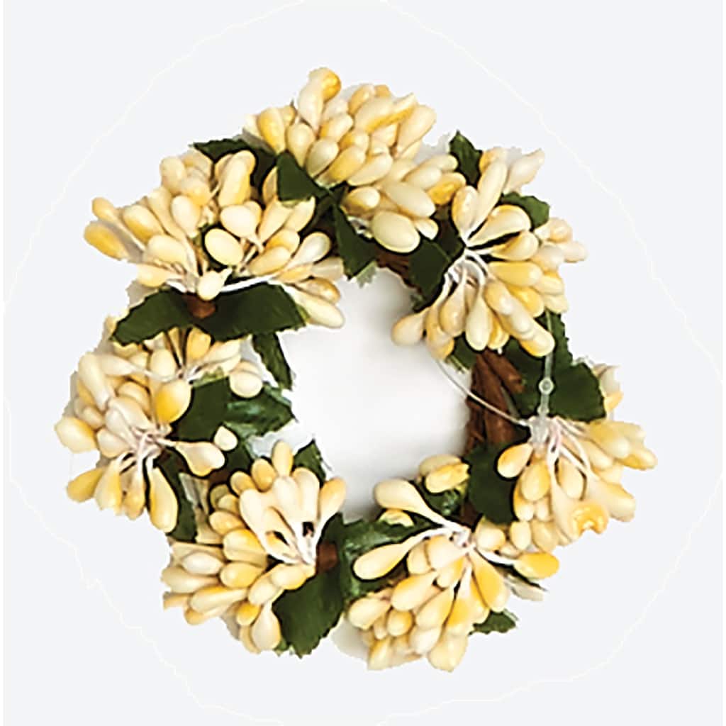 1.5" Seed Candle Ring, Cream, Set of 2 - 3