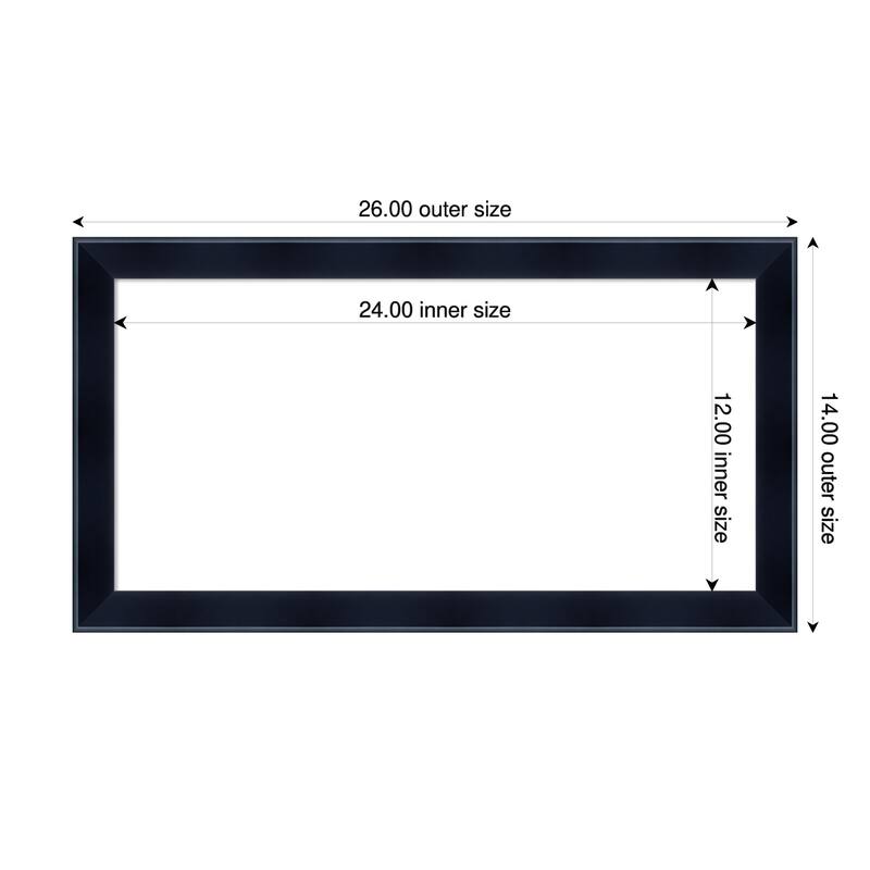Amanti Art Madison Black Framed Dry Erase Magnetic Board - 26 x 14 in