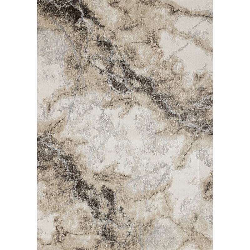 London Collection - Cream Beige Brown Soft Abstract Indoor Area Rug