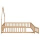 preview thumbnail 7 of 55, Pine Wood House-Shaped Headboard Floor Bed with Fence for Kids, Boys and Girls
