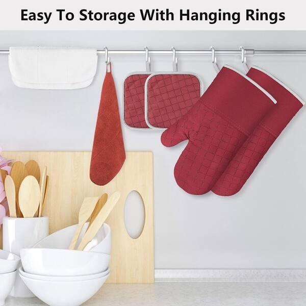 Heavy Duty Red Silicone Oven Mitts and Pot Holders On Sale Bed Bath & Beyond 39474808