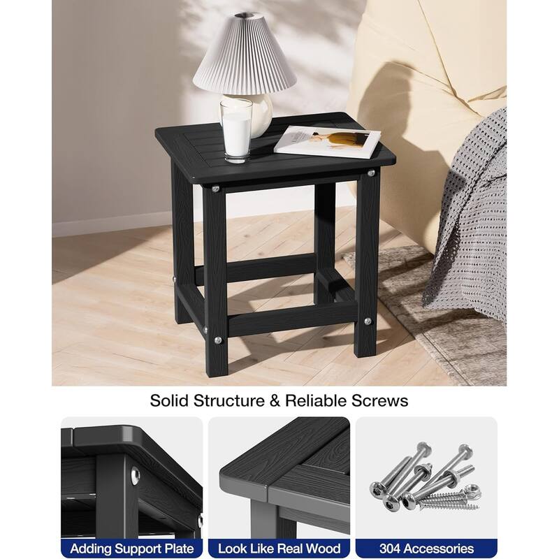 WINSOON HIPS All Weather Outside Table Adirondack Side Table