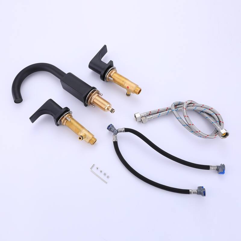 2 Handle Widespread Bathroom Sink Faucet Matte Black