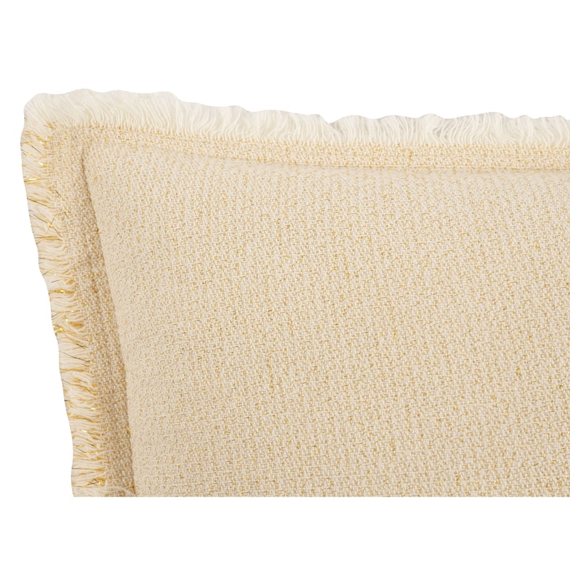 KAF Home Lurex Garment Washed Flange/Feather Filled Decorative Pillow, 20" x 20"