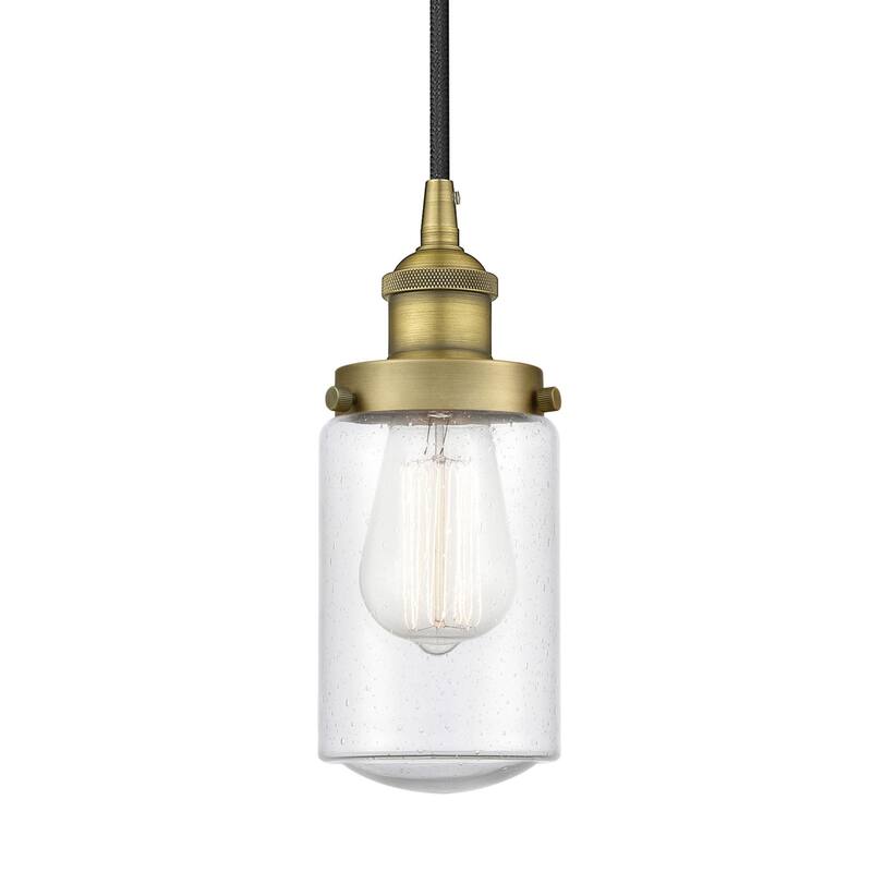 Innovations Lighting 616-1PH-10-5 Dover Pendant Dover 5" Wide Mini - Brushed Brass / Seedy