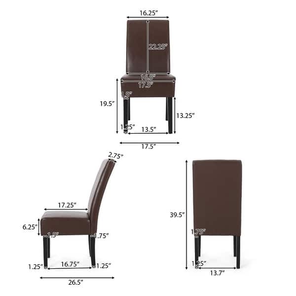 dimension image slide 5 of 7, Christopher Knight Home Pollards Upholstered Dining Chairs (Set of 2)