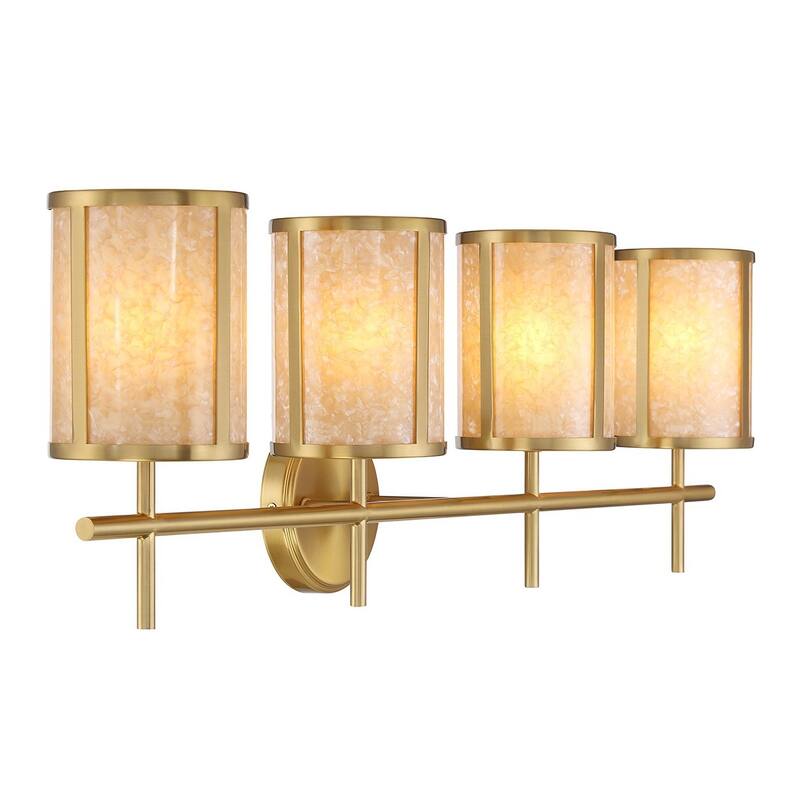 Warm Brass Four Light Bathroom Vanity from the Camden Collection