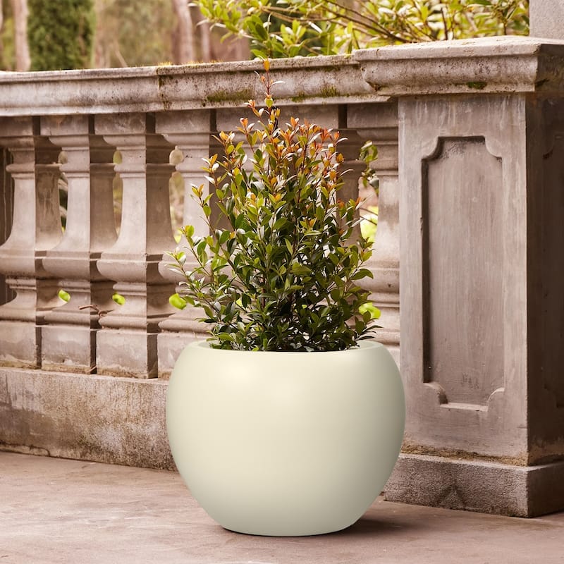 DreamPatio Riverside Fiberstone Composite Ball Planter for Indoor/Outdoor - Smooth Automotive 2K Coating