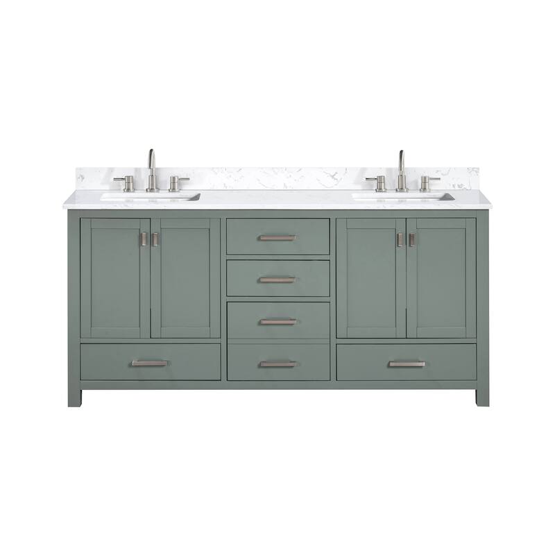 Avanity Modero 72 in. Double Sink Bathroom Vanity with Engineered Stone Top - 73"W x 22"D x 35"H