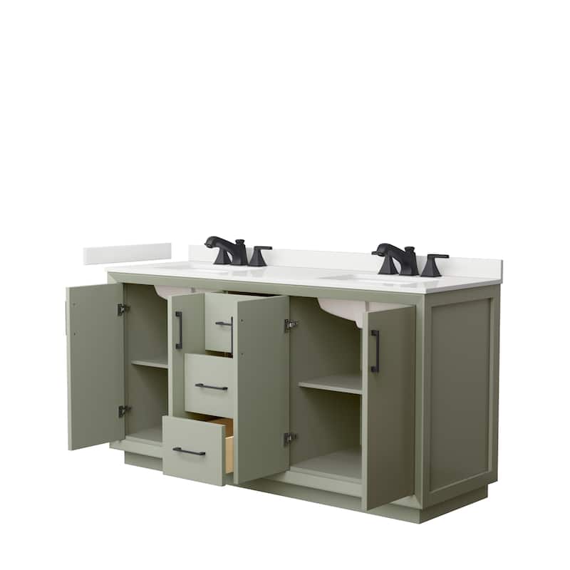 Strada 66-inch Double Vanity, Quartz Top