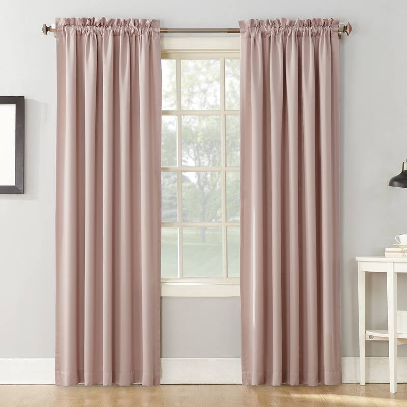 Porch & Den Inez Room Darkening Window Curtain Panel and Valance, Single Panel - 54 x 84 - Blush