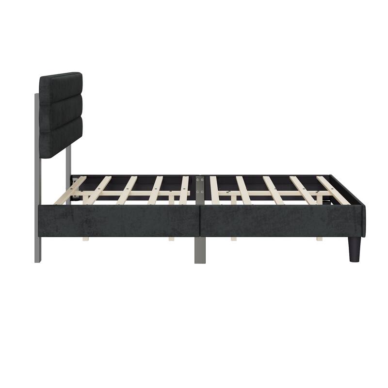 Queen Size Mattress Foundation, Wooden Slats Support Platform Bed Frame