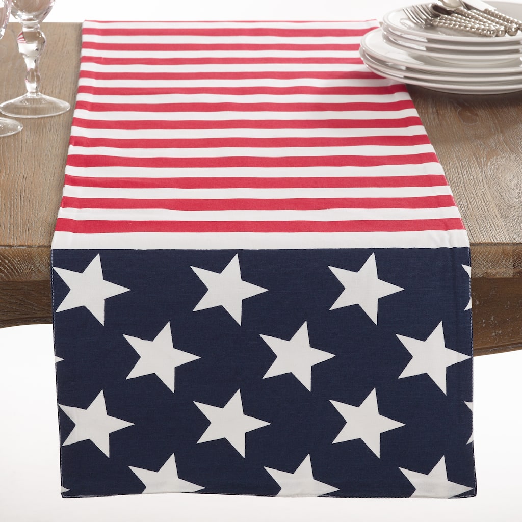 Star Spangled American Flag Design Table Runner