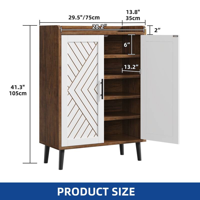 Moasis 5-Tier Shoe Storage Cabinet with Doors For Entryway Living Room
