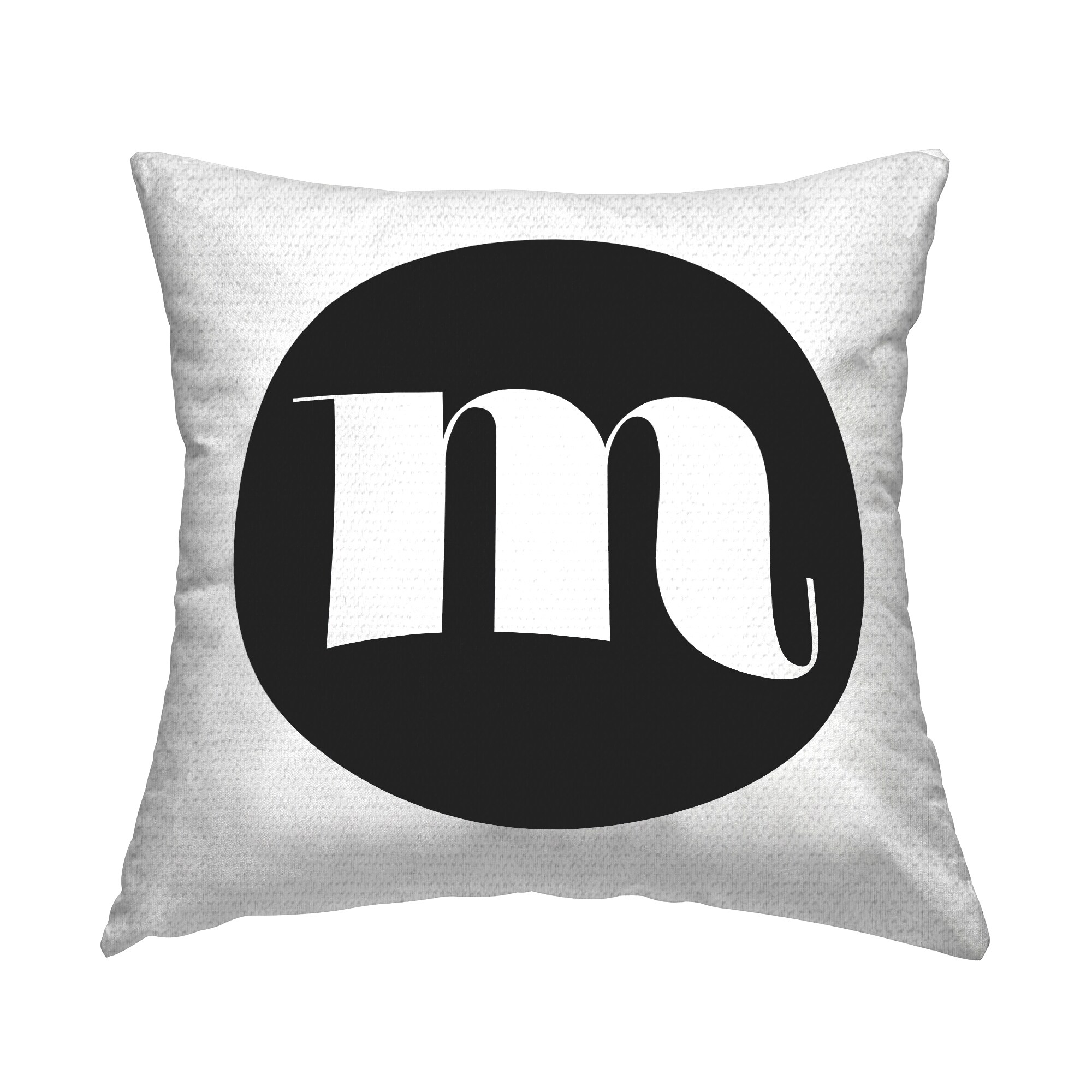 Stupell Black Initial Printed Outdoor Throw Pillow Design by Lil' Rue