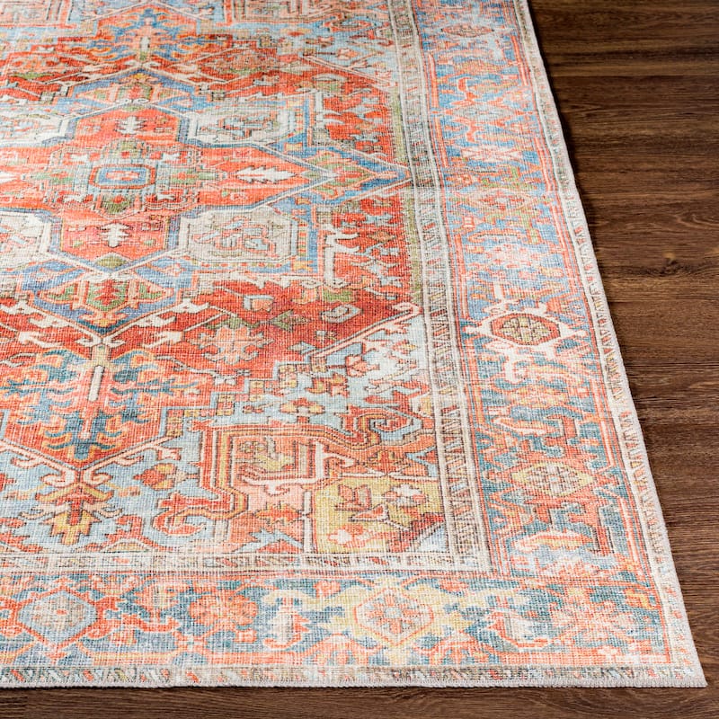 Livabliss Farhad Traditional Medallion Machine Washable Area Rug