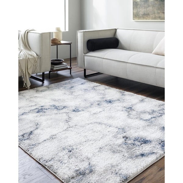 slide 2 of 13, Livabliss Portofino Modern Abstract Area Rug 5' 3" x 7' - Cream/Navy