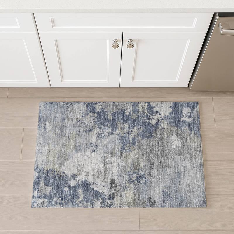 Machine Washable Indoor/ Outdoor Modern Contemporary Chantille Rug