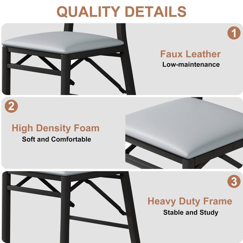 VECELO Folding Dining Chairs Set of 2/4/6 with Cushion Parson Classic Upholstered Folding Chairs Modern 33" Parson Chairs