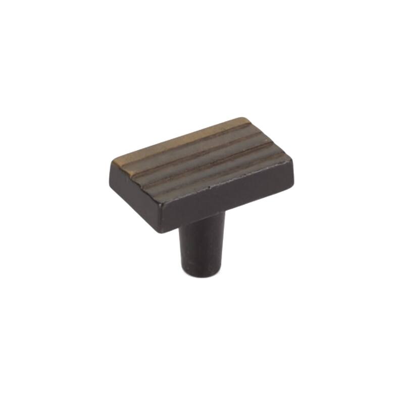 Schaub and Company Stradella 1-1/2" "T" Bar Solid Cast Bronze Ridged - Antique Bronze