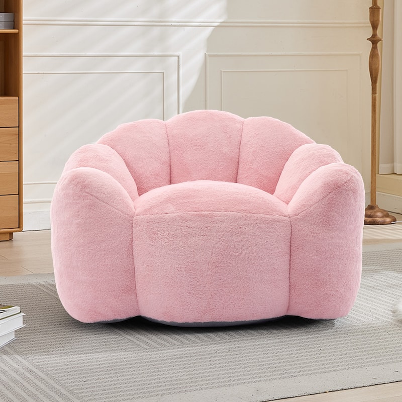 Lotus Type Compression Lazy Sofa Oversized Bean Bag Sofa Accent Chair for Adults with Pull Strap and Non-slip Base, Easily Moved