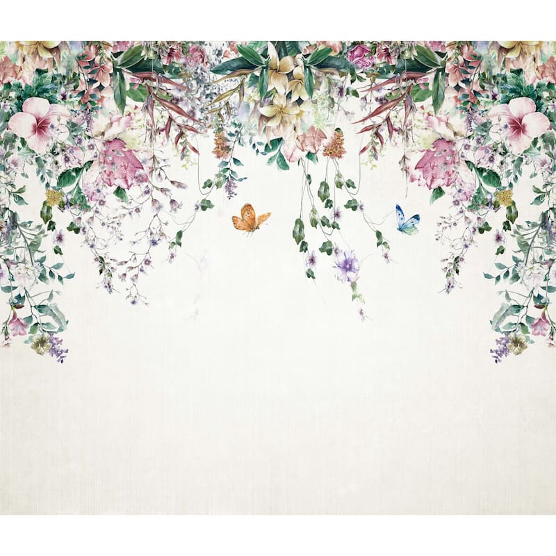 GK Wall Design Colorful Flowers and Leaves Floral Removable Wallpaper