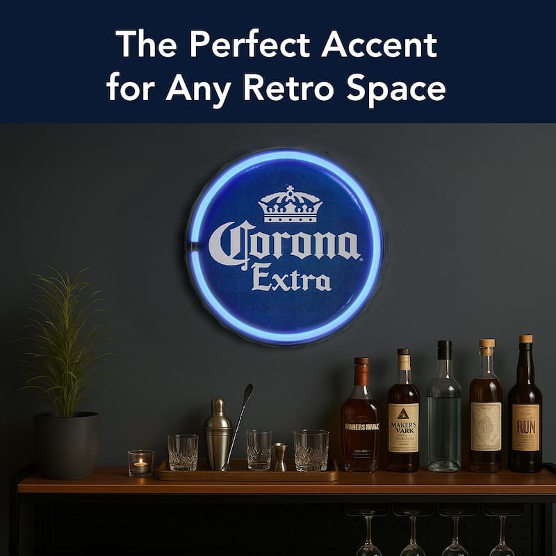 American Art Decor Corona Extra Beer LED Neon Light Sign Wall Decor - 12" - 12" H x 12" L x 1.5" D