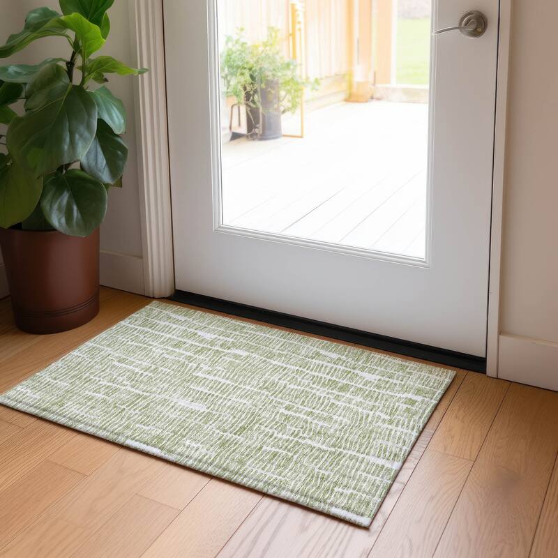Machine Washable Indoor/ Outdoor Chantille Modern Abstract Rug
