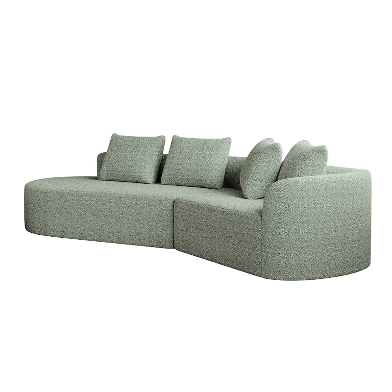 GDFStudio - Blackwood Chenille 4-Seater Oversized Sectional Sofa with Pillows