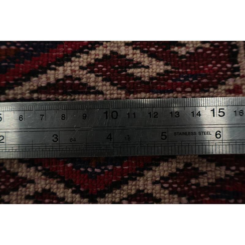 Hand Knotted Oriental 100% Wool Carpet Traditional All-Over Red Turkoman Area Rug - 11' 4'' X 7' 6''