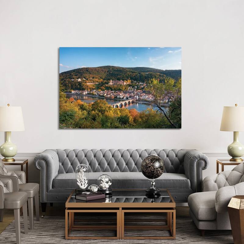 iCanvas "Autumn View Of Heidelberg Castle And Old Bridge, Baden-Wuerttemberg, Germany" by Jan Becke Canvas Print