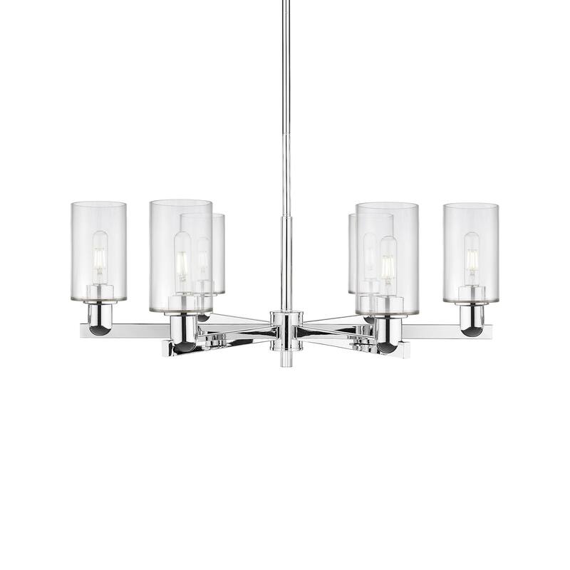 Innovations Lighting 716-6CR-11-34 Clymer Chandelier Clymer 6 Light - Polished Chrome / Clear