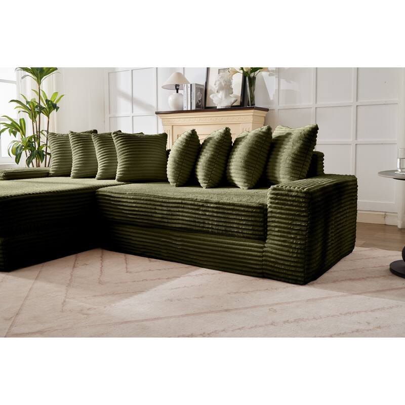 Convertible Corduroy Sofa Bed, Foldable Floor Couch, Space-Saving Sleeper Mattress Sofa, Multi-Functional Folding Bed