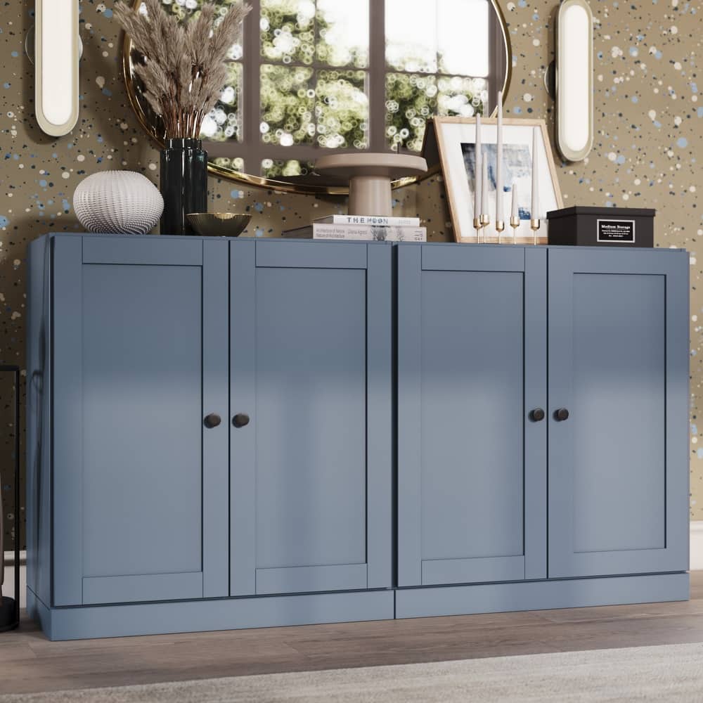 Palace Imports 100% Solid Wood 64" Sideboard with Raised Panel Doors & Adjustable Shelves - 64" Wide, 35.75" Tall