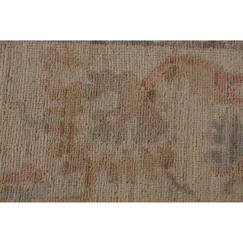 Floral Vegetable Dye Oushak Turkish Area Rug Handmade Wool Carpet - 8'8"x 11'9"