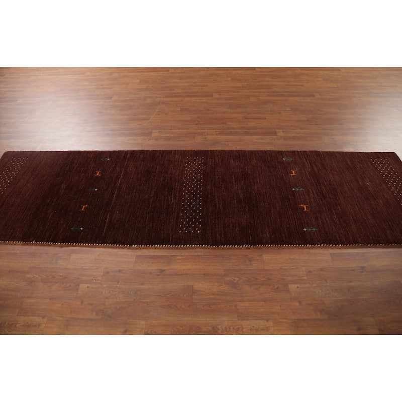 Gabbeh Oriental Runner Rug Hand-Knotted Wool Carpet - 2'9"x 9'9"